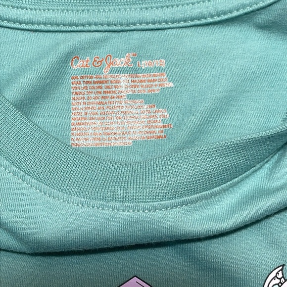 NWT Cat & Jack 10/12 Teal Unicorn Tee - Picture 3 of 3